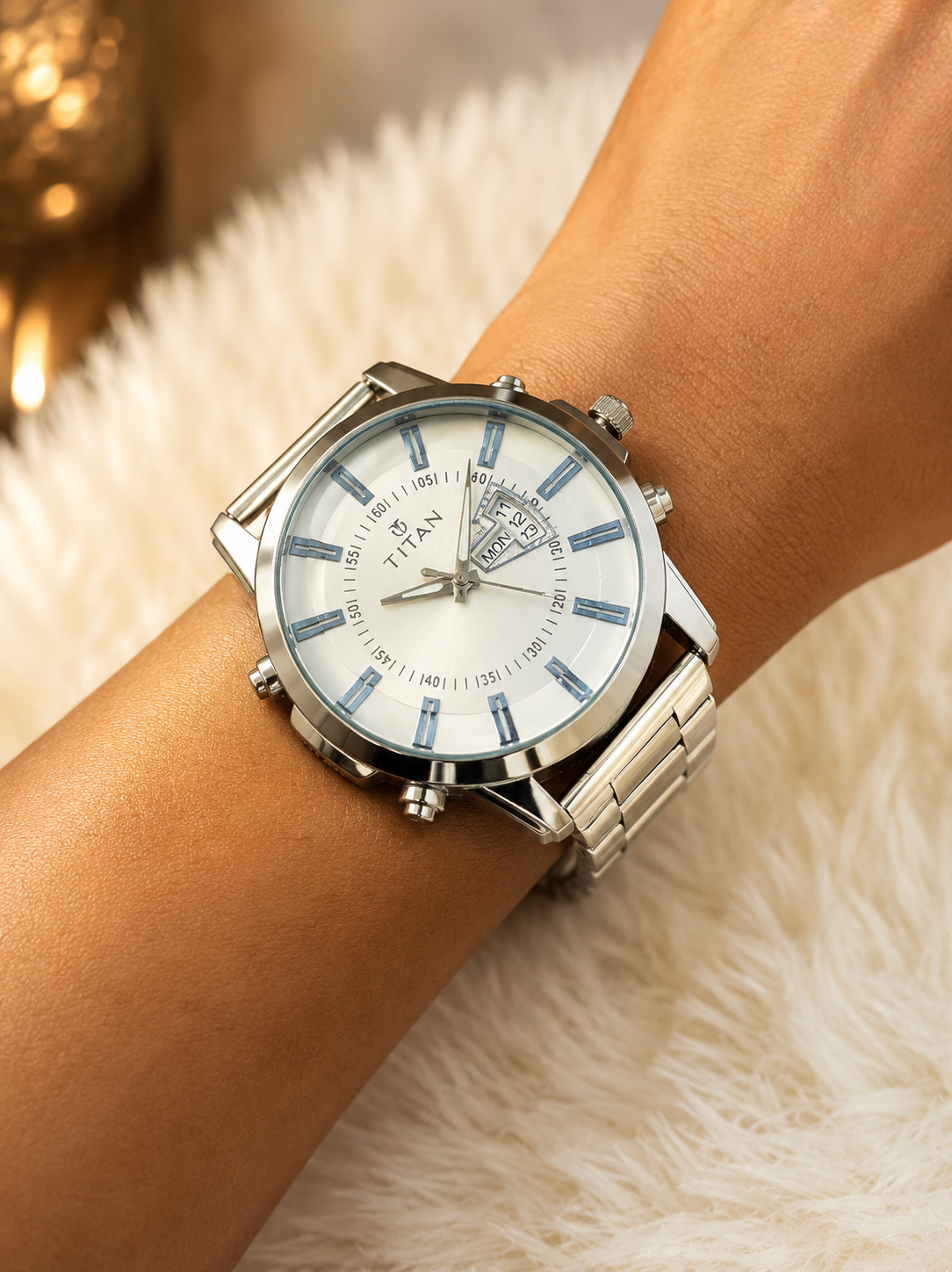 Titan Men's Premium Analog Watches- Blue and White Dial - Image 6
