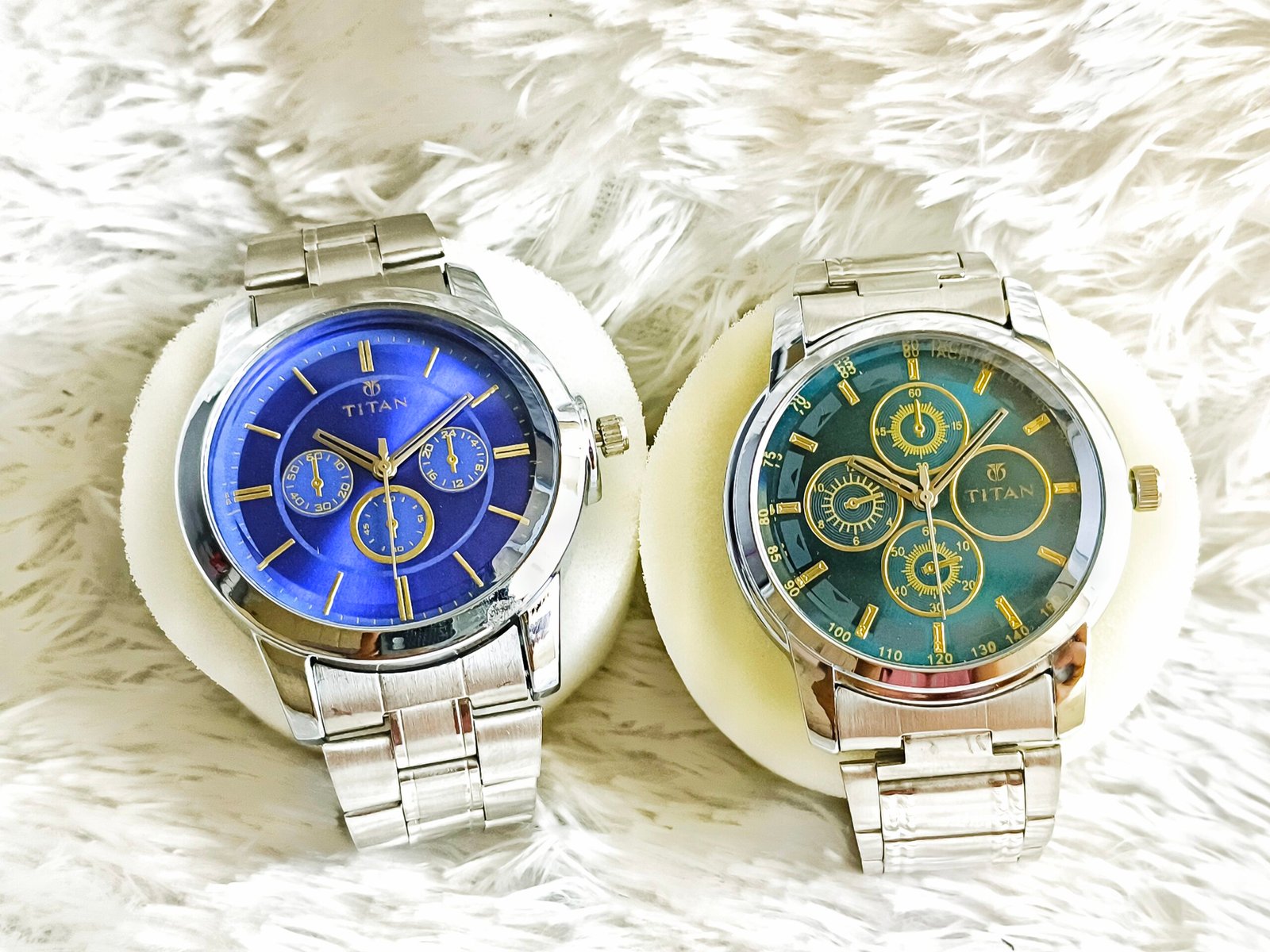 Premium Stainless Steel Watches - Royal Blue and Emerald Green Dial - Image 6