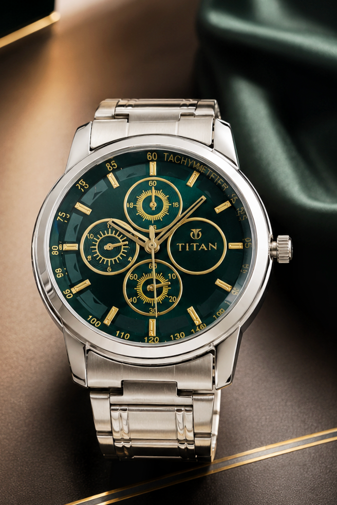 Premium Stainless Steel Watches - Royal Blue and Emerald Green Dial - Image 4