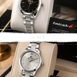 Premium Fastrack Analog Watches with a Textured Black and White Dial