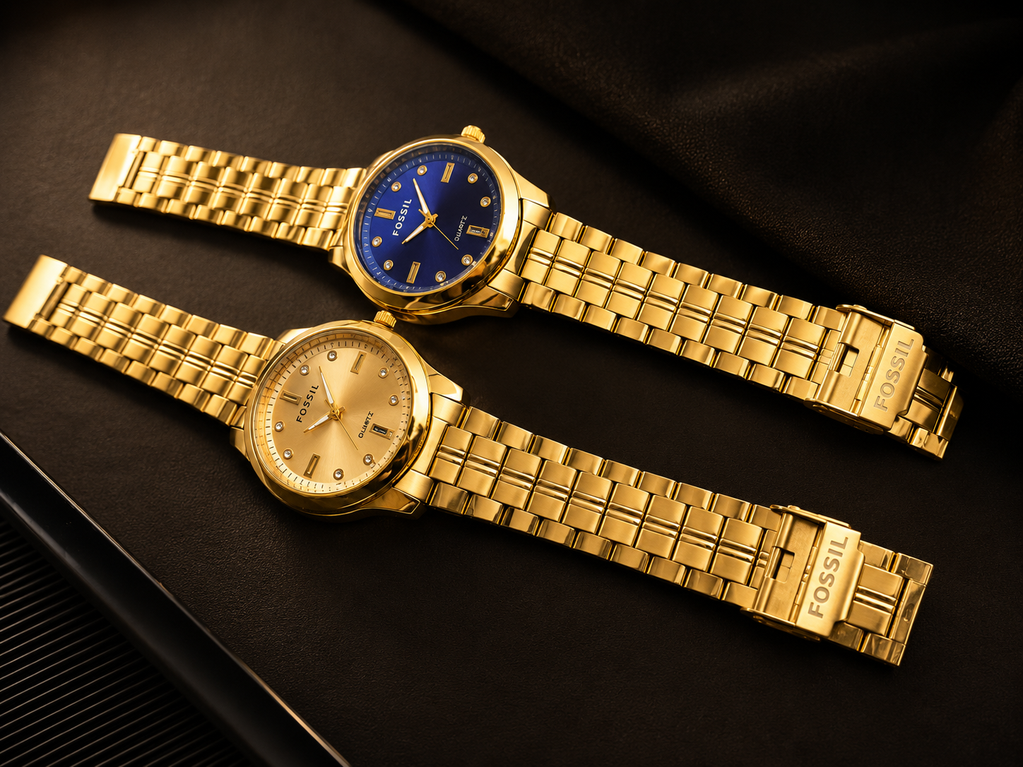 Premium Gold Tone-Fossil Inspired Stainless Steel Men's Watches - Image 5