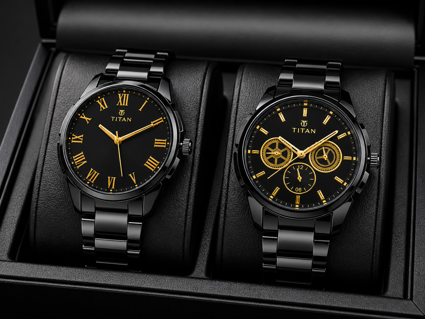 TITAN Premium Black Men's Watches