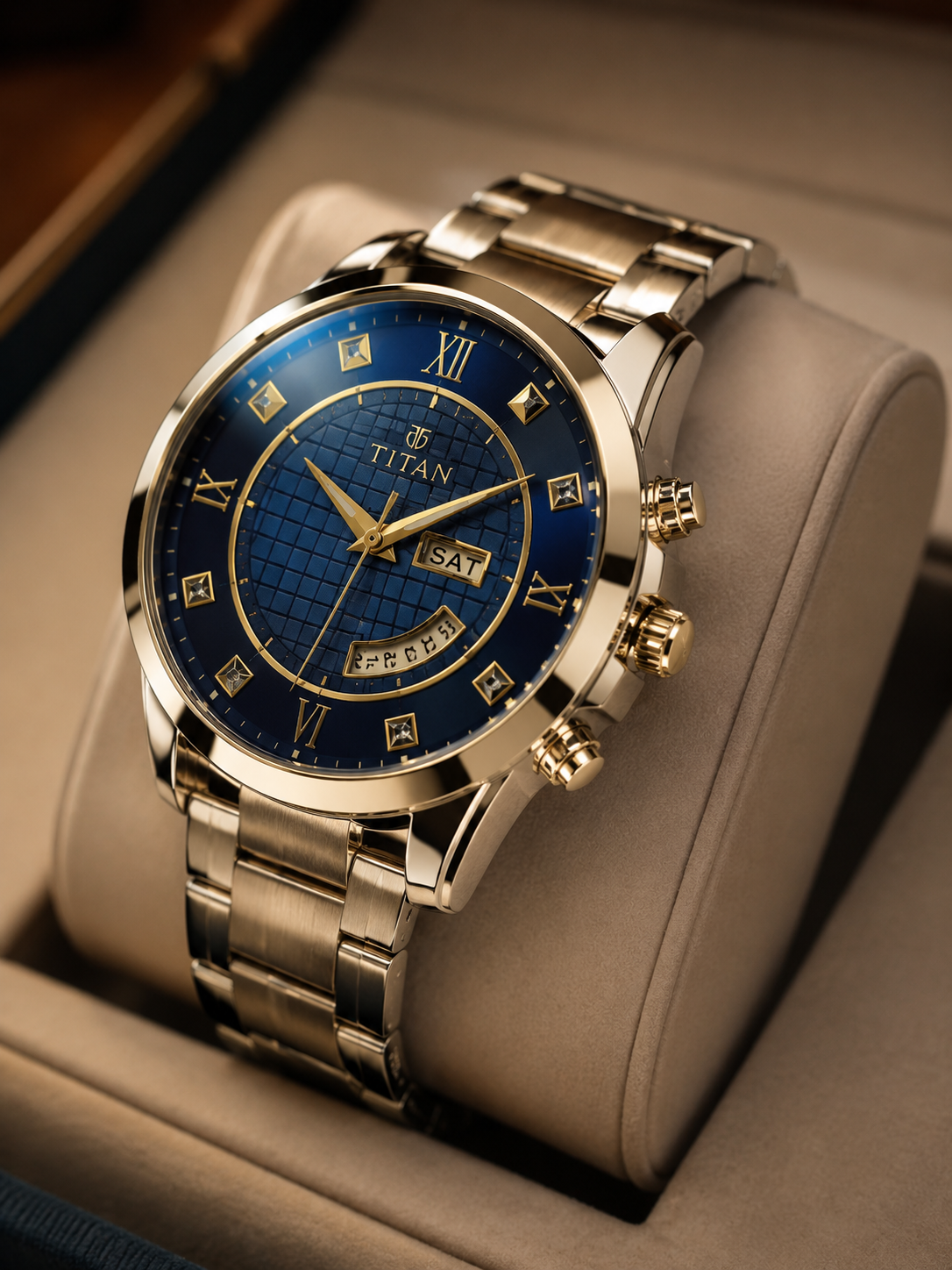 Titan Men's Premium Analog Watches- Blue and White Dial - Image 2