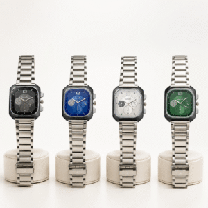 Premium Men's Stainless Steel Analog Watches with Square Dial