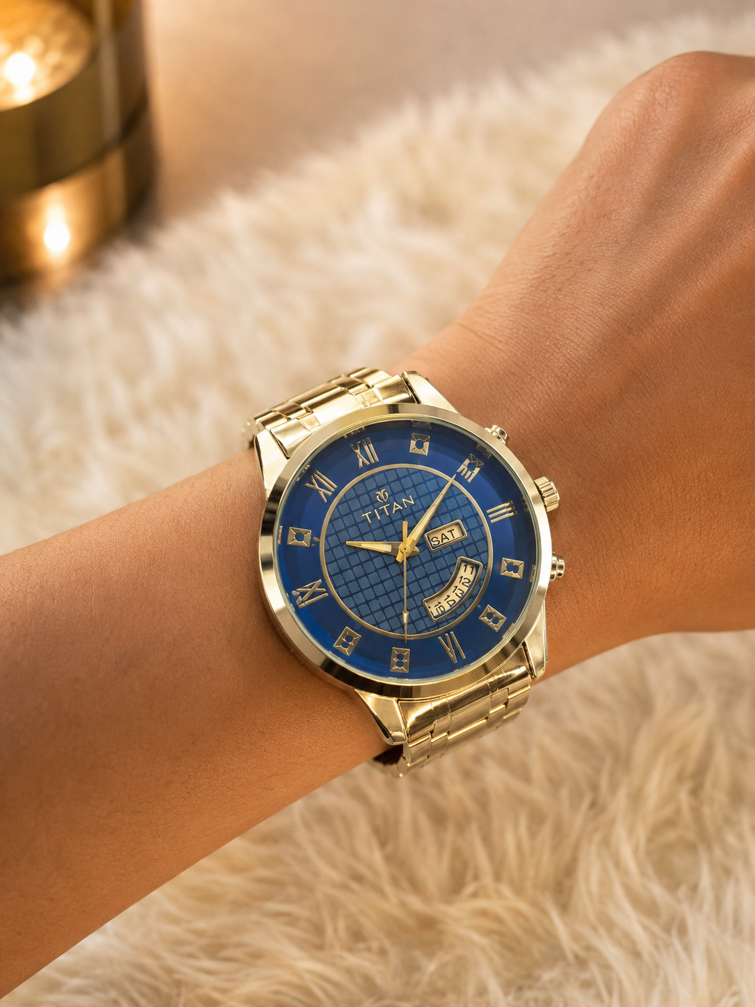 Titan Men's Premium Analog Watches- Blue and White Dial - Image 5
