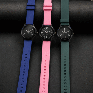 Premium Titan-Inspired Analog Ladies Watches - Vibrant Blue, Pink, and Green silicone straps