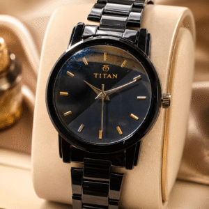 Titan Black Analog Men's Wrist Watch | Premium Stainless Steel Strap | Elegant Casual & Formal Watch