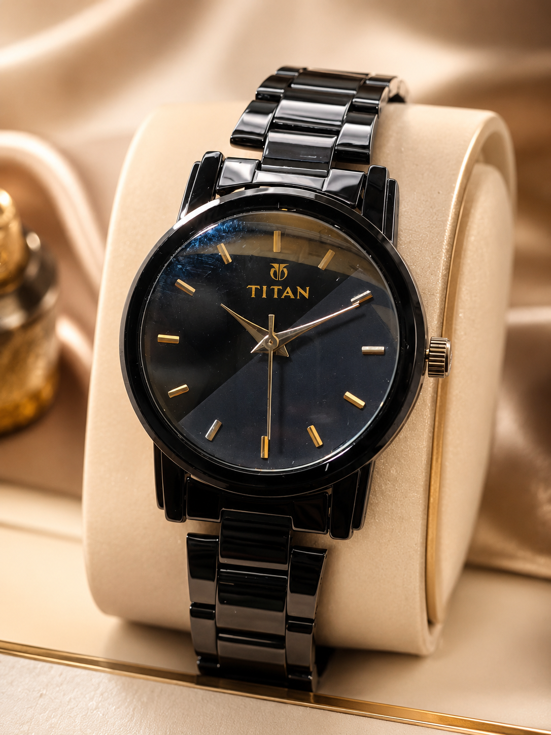 Titan Black Analog Men's Wrist Watch | Premium Stainless Steel Strap | Elegant Casual & Formal Watch
