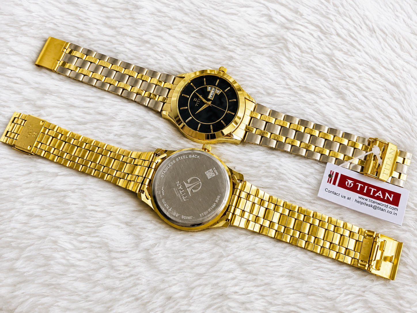 Titan Men's Watches- Black & Gold Dial - Image 3