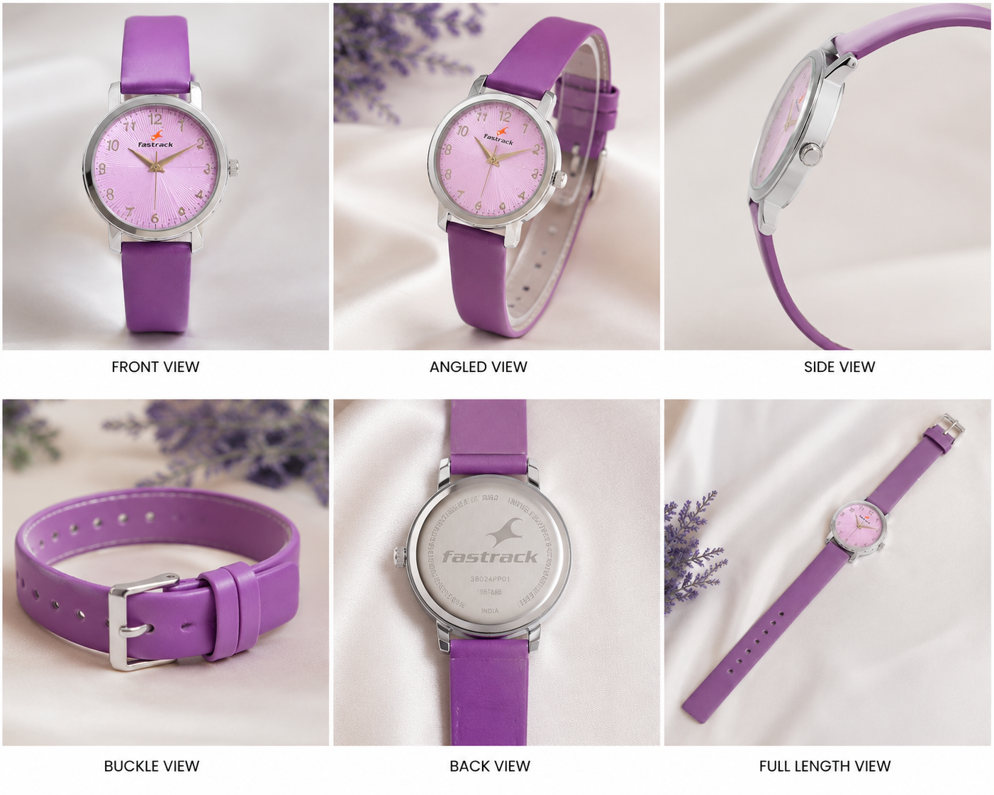 Fastrack Women's Analog Watches-Beautiful Purple Sunray Dial - Image 3